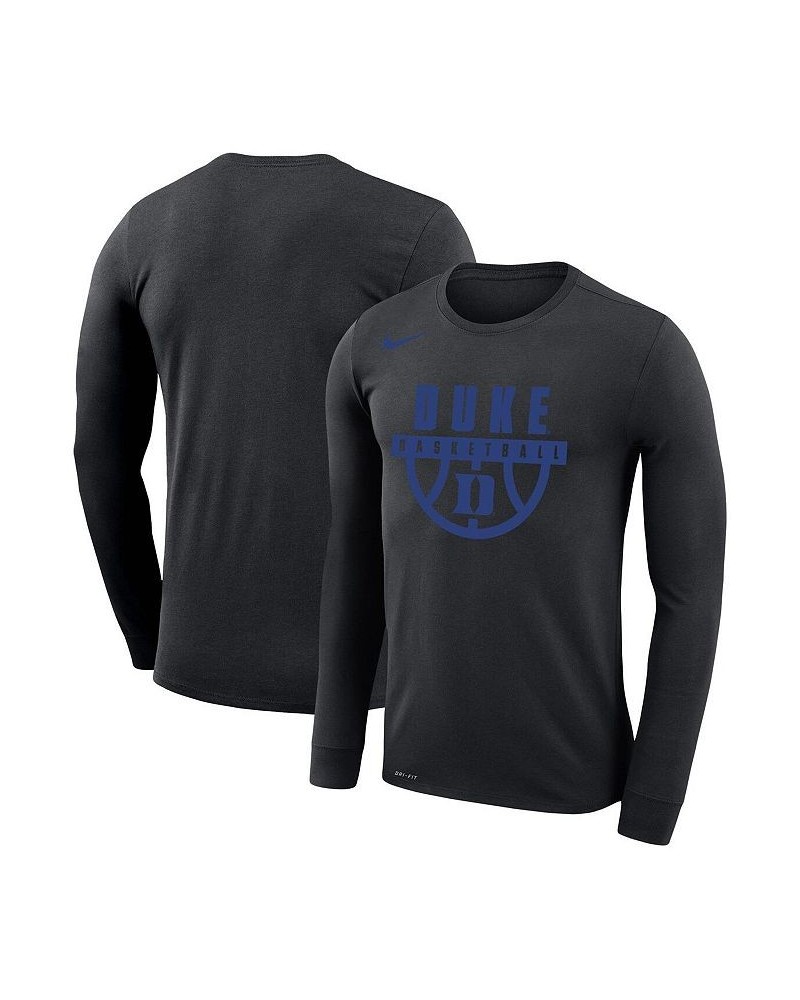 Men's Black Duke Blue Devils Basketball Drop Legend Long Sleeve Performance T-shirt $22.35 T-Shirts