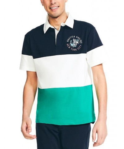 Men's Relaxed-Fit Colorblock Rugby Stripe Polo Navy $27.28 Polo Shirts