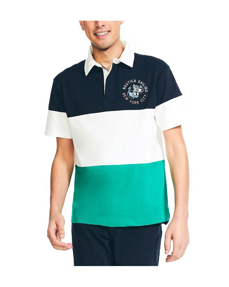 Men's Relaxed-Fit Colorblock Rugby Stripe Polo Navy $27.28 Polo Shirts