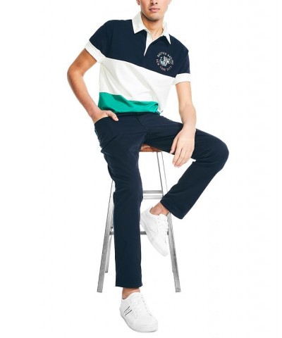 Men's Relaxed-Fit Colorblock Rugby Stripe Polo Navy $27.28 Polo Shirts