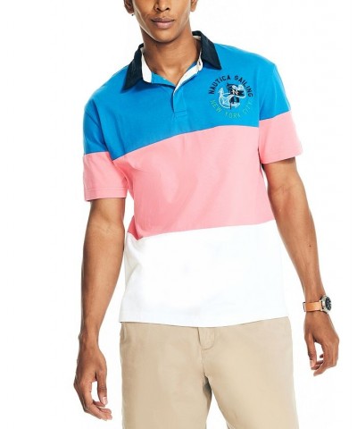 Men's Relaxed-Fit Colorblock Rugby Stripe Polo Navy $27.28 Polo Shirts