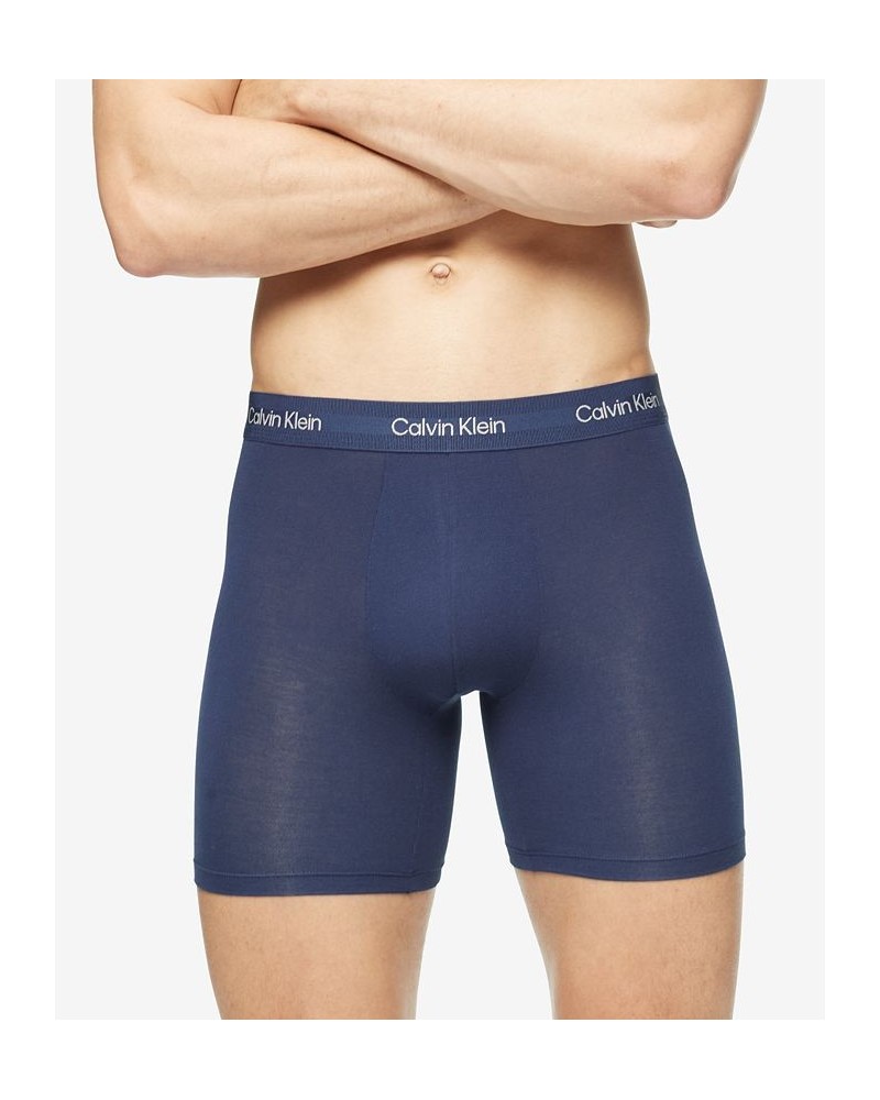 Men's Ultra Soft Modern Modal Boxer Briefs Blue $12.60 Underwear