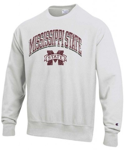 Men's Gray Mississippi State Bulldogs Arch Over Logo Reverse Weave Pullover Sweatshirt $30.36 Sweatshirt