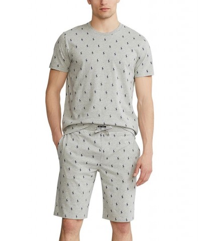 Men's Cotton Logo Pajama Shorts Gray $29.29 Pajama