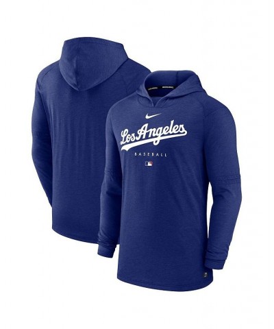 Men's Heather Royal Los Angeles Dodgers Authentic Collection Early Work Tri-Blend Performance Pullover Hoodie $40.00 Sweatshirt