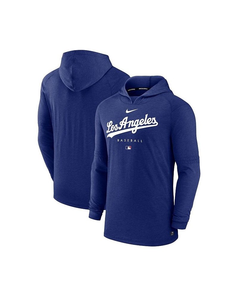 Men's Heather Royal Los Angeles Dodgers Authentic Collection Early Work Tri-Blend Performance Pullover Hoodie $40.00 Sweatshirt