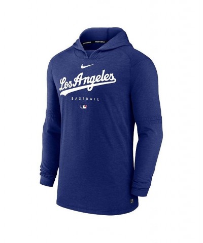 Men's Heather Royal Los Angeles Dodgers Authentic Collection Early Work Tri-Blend Performance Pullover Hoodie $40.00 Sweatshirt