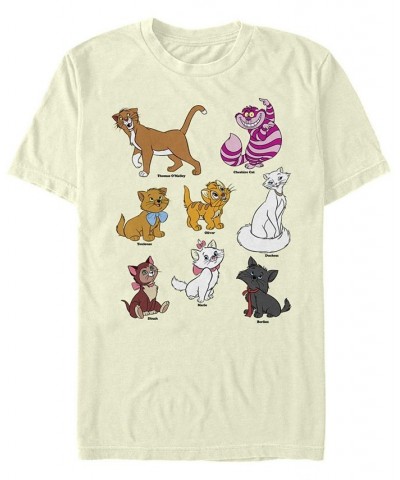 Men's Disney Cats Grid Short Sleeve Crew T-shirt Tan/Beige $16.45 T-Shirts