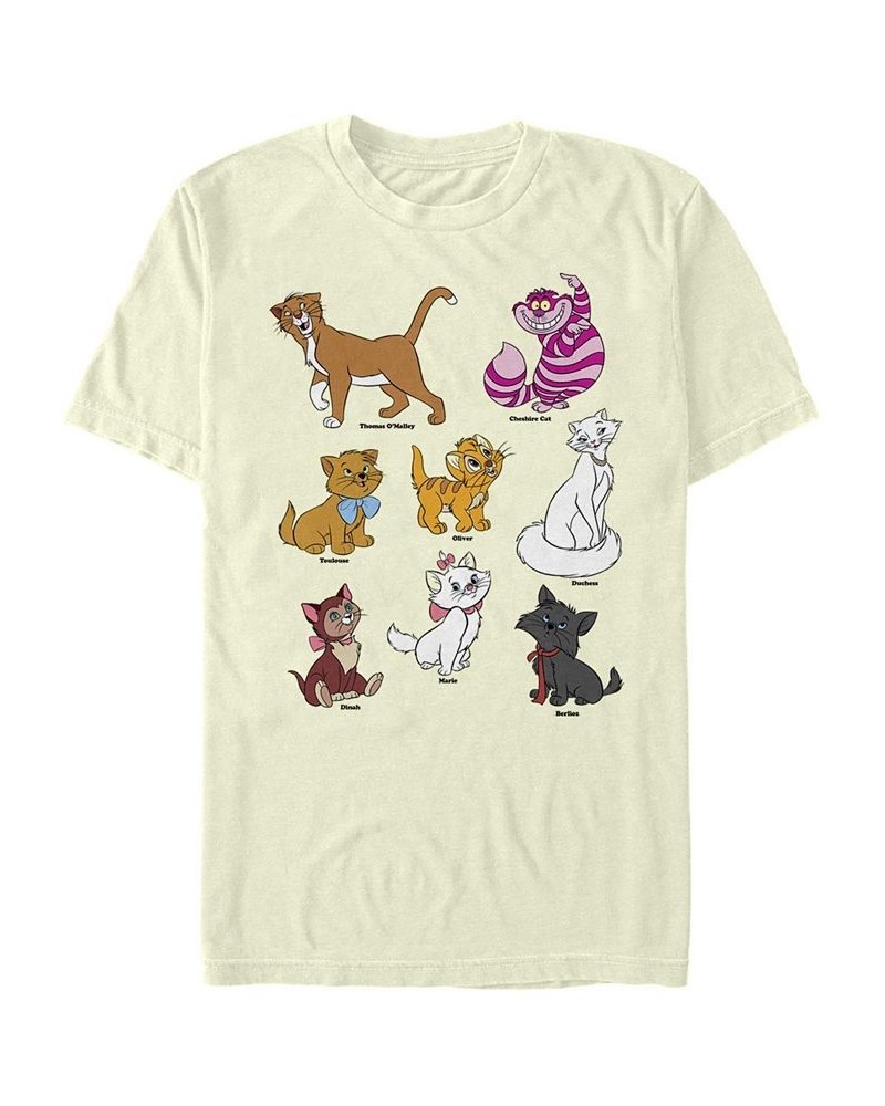 Men's Disney Cats Grid Short Sleeve Crew T-shirt Tan/Beige $16.45 T-Shirts