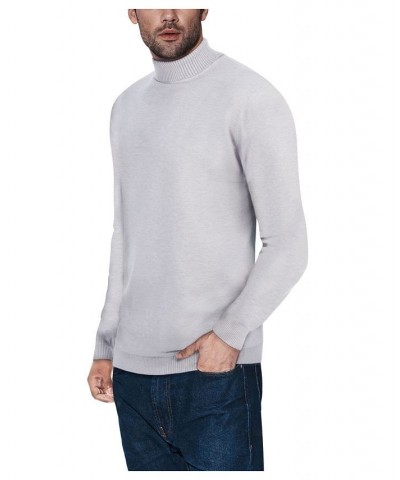 Men's Turtleneck Pull Over Sweater Light Heather Gray $22.00 Sweaters