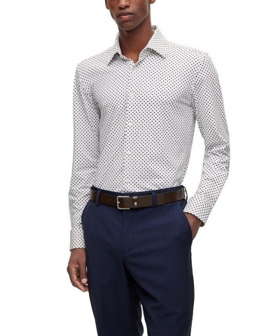 BOSS by Men's Printed Performance-Stretch Jersey Slim-Fit Dress Shirt Brown $53.28 Dress Shirts