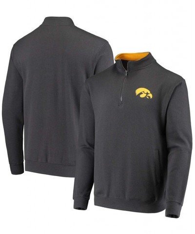 Men's Charcoal Iowa Hawkeyes Tortugas Logo Quarter-Zip Jacket $33.59 Sweatshirt