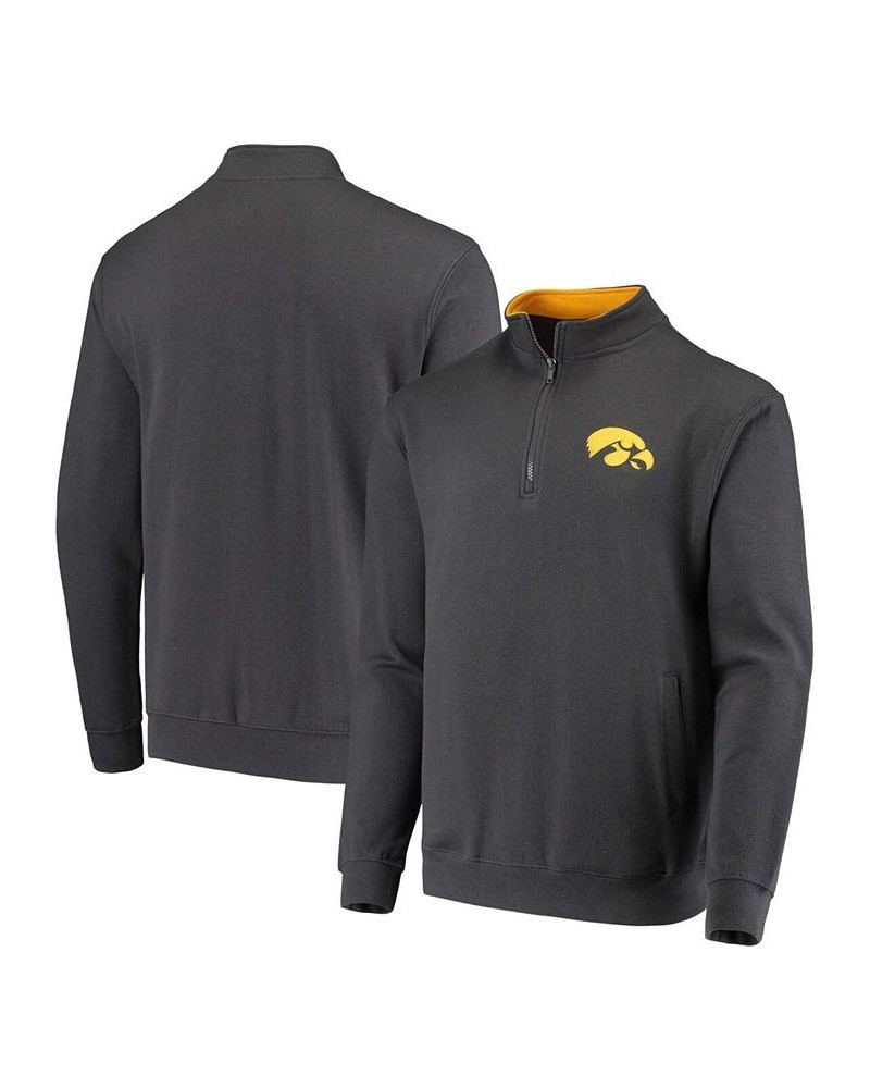 Men's Charcoal Iowa Hawkeyes Tortugas Logo Quarter-Zip Jacket $33.59 Sweatshirt