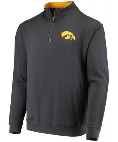 Men's Charcoal Iowa Hawkeyes Tortugas Logo Quarter-Zip Jacket $33.59 Sweatshirt