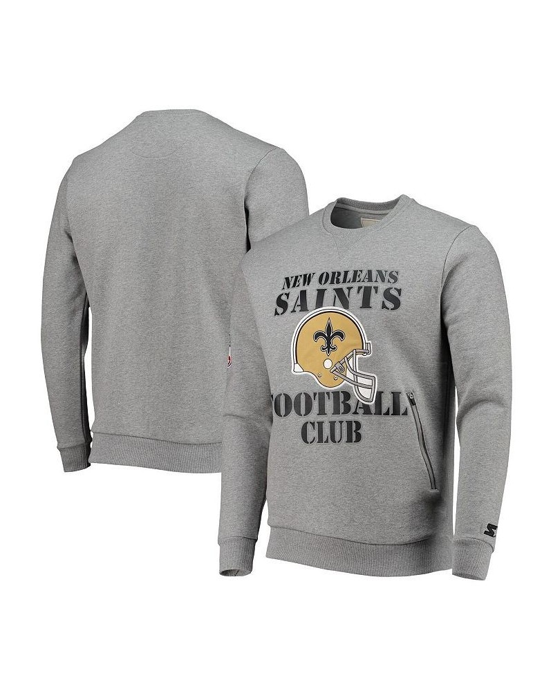 Men's Gray New Orleans Saints Locker Room Throwback End Zone Pullover Sweatshirt $42.00 Sweatshirt