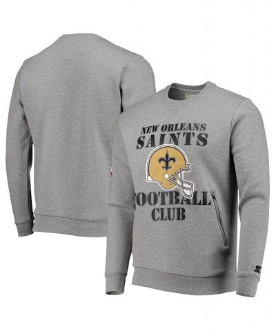 Men's Gray New Orleans Saints Locker Room Throwback End Zone Pullover Sweatshirt $42.00 Sweatshirt