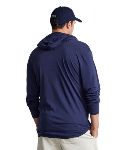 Men's Big & Tall Jersey Hooded T-Shirt Blue $38.96 T-Shirts