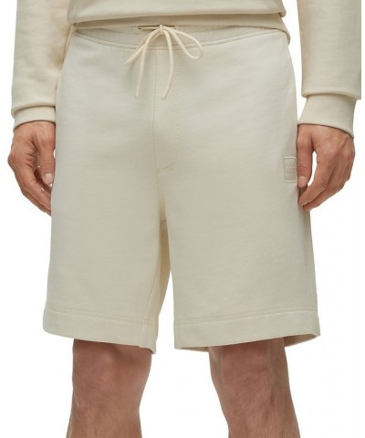 BOSS Men's Drawstring Shorts in French Terry Cotton with Logo Patch Tan/Beige $43.20 Shorts