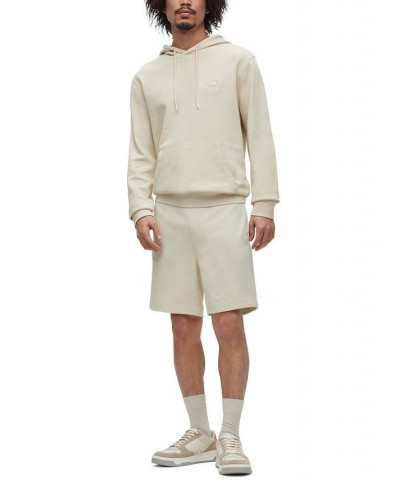 BOSS Men's Drawstring Shorts in French Terry Cotton with Logo Patch Tan/Beige $43.20 Shorts