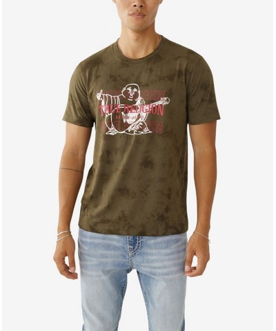 Men's Short Sleeves Buddha Tie Dye T-shirt Tan/Beige $26.21 T-Shirts