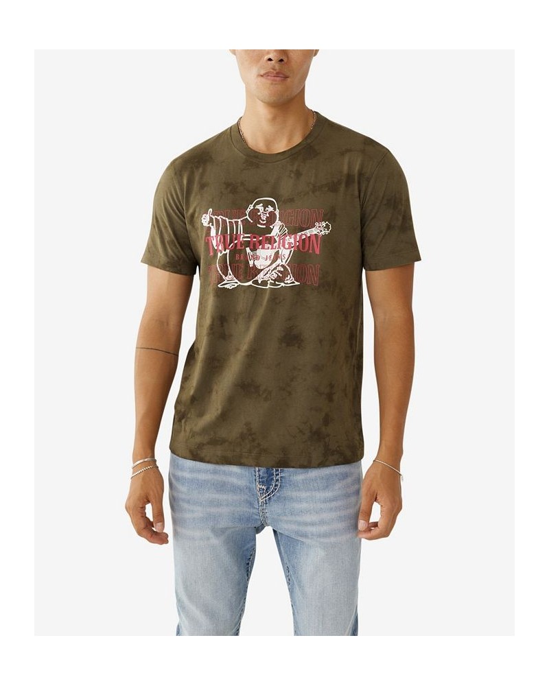 Men's Short Sleeves Buddha Tie Dye T-shirt Tan/Beige $26.21 T-Shirts