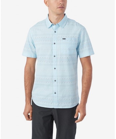 Seafaring Stripe Short Sleeves Standard Woven Shirt Blue $26.00 Shirts