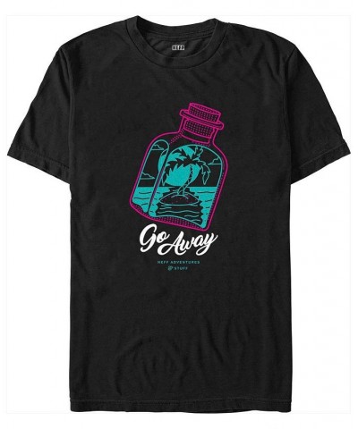 Men's NEFF Bottle That Go Away Short Sleeve T-shirt Black $16.10 T-Shirts