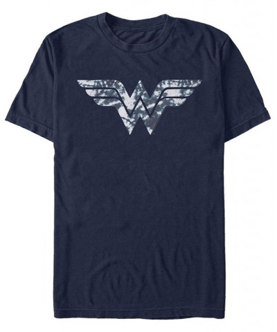 Men's Wonder Woman Dye Doubleyou Short Sleeve T-shirt Blue $14.35 T-Shirts