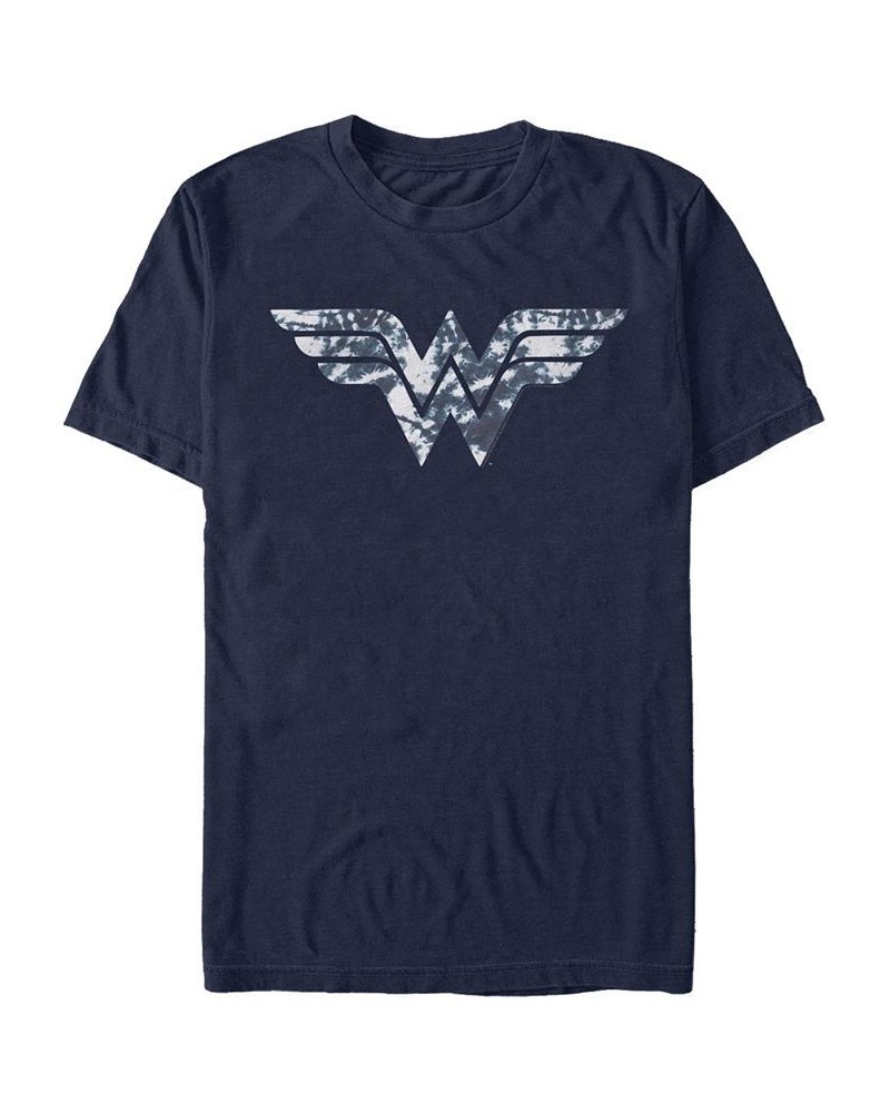 Men's Wonder Woman Dye Doubleyou Short Sleeve T-shirt Blue $14.35 T-Shirts