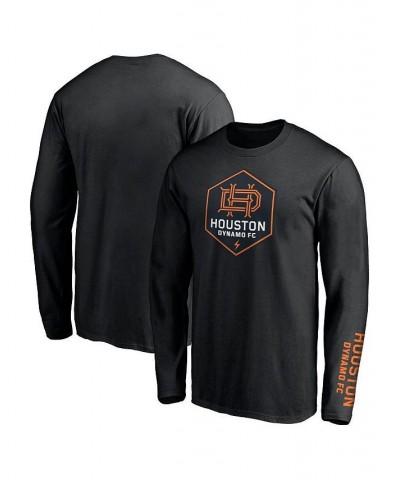 Men's Branded Black Houston Dynamo Long Sleeve T-shirt $21.45 T-Shirts