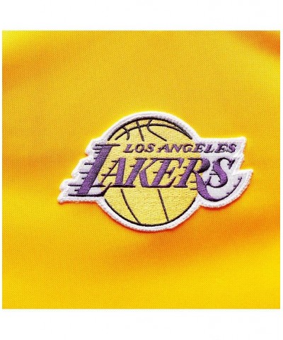 Men's Gold Los Angeles Lakers 2002 NBA Finals Hardwood Classics On-Court Authentic Sleeveless Shooting Shirt $37.08 T-Shirts