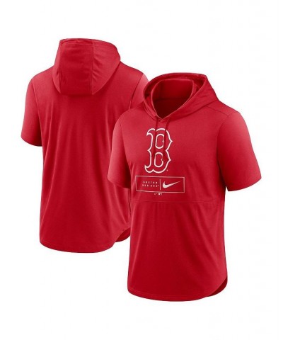 Men's Red Boston Red Sox Logo Lockup Performance Short-Sleeved Pullover Hoodie $28.00 Sweatshirt