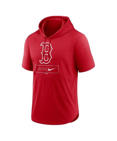 Men's Red Boston Red Sox Logo Lockup Performance Short-Sleeved Pullover Hoodie $28.00 Sweatshirt