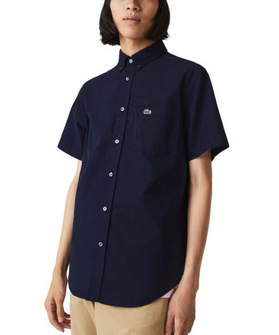 Men's Regular-Fit Spread Collar Solid Oxford Shirt Blue $42.90 Shirts