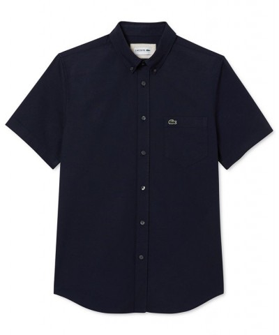 Men's Regular-Fit Spread Collar Solid Oxford Shirt Blue $42.90 Shirts