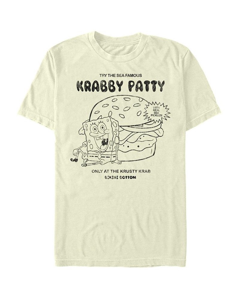 Men's Krabby Patty Advertisement Short Sleeve Crew T-shirt Tan/Beige $20.29 T-Shirts