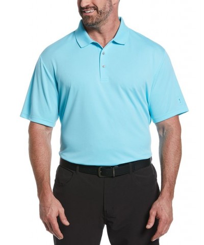 Men's Big & Tall Airflux Solid Mesh Short Sleeve Golf Polo Shirt Blue $19.49 Polo Shirts