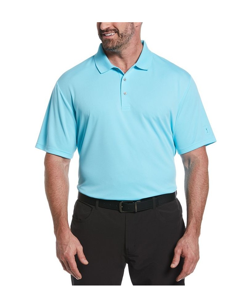 Men's Big & Tall Airflux Solid Mesh Short Sleeve Golf Polo Shirt Blue $19.49 Polo Shirts