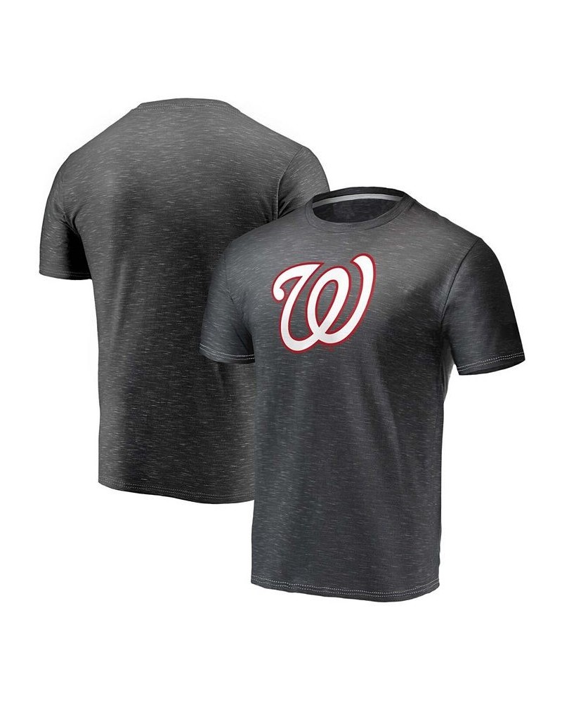 Men's Charcoal Washington Nationals Official Logo Space Dye T-shirt $19.94 T-Shirts