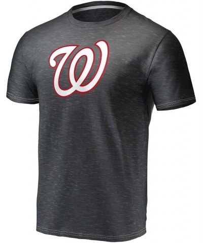 Men's Charcoal Washington Nationals Official Logo Space Dye T-shirt $19.94 T-Shirts