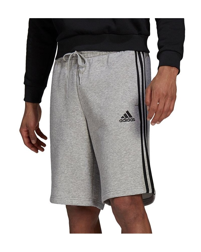 Men's 3-Stripes 10" Fleece Shorts Medium Grey Heather/Black $22.04 Shorts