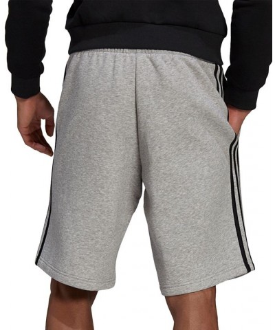 Men's 3-Stripes 10" Fleece Shorts Medium Grey Heather/Black $22.04 Shorts