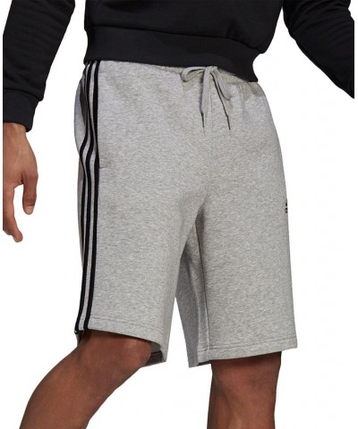 Men's 3-Stripes 10" Fleece Shorts Medium Grey Heather/Black $22.04 Shorts