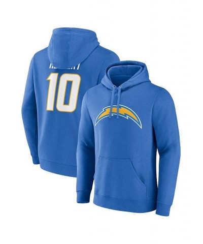 Men's Justin Herbert Powder Blue Los Angeles Chargers Big and Tall Fleece Name Number Pullover Hoodie $45.89 Sweatshirt