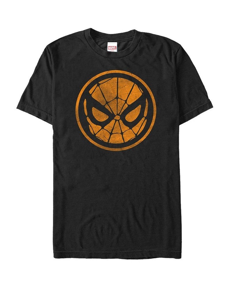 Marvel Men's Spider-Man Distressed Orange Mask Logo Short Sleeve T-Shirt Black $16.45 T-Shirts