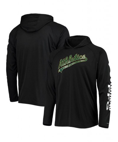 Men's Black Oakland Athletics Terminal Tackle Omni-Shade Raglan Pullover Hoodie $31.50 Sweatshirt