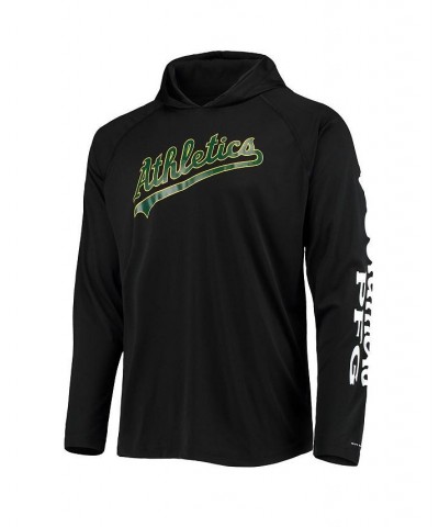 Men's Black Oakland Athletics Terminal Tackle Omni-Shade Raglan Pullover Hoodie $31.50 Sweatshirt