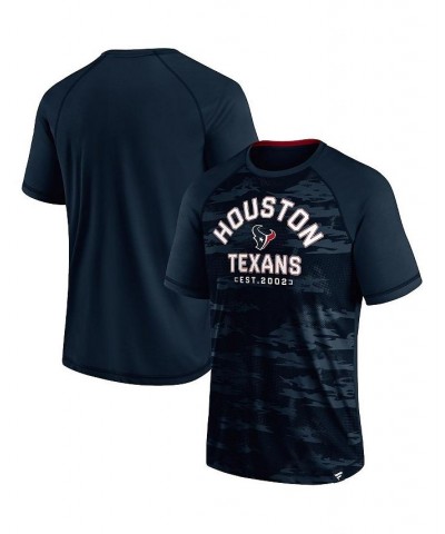 Men's Branded Navy Houston Texans Hail Mary Raglan T-shirt $24.19 T-Shirts