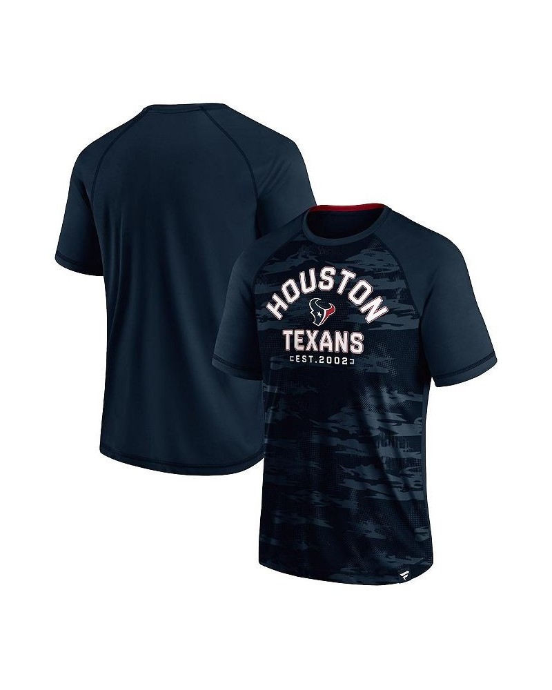 Men's Branded Navy Houston Texans Hail Mary Raglan T-shirt $24.19 T-Shirts