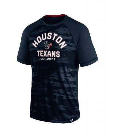 Men's Branded Navy Houston Texans Hail Mary Raglan T-shirt $24.19 T-Shirts